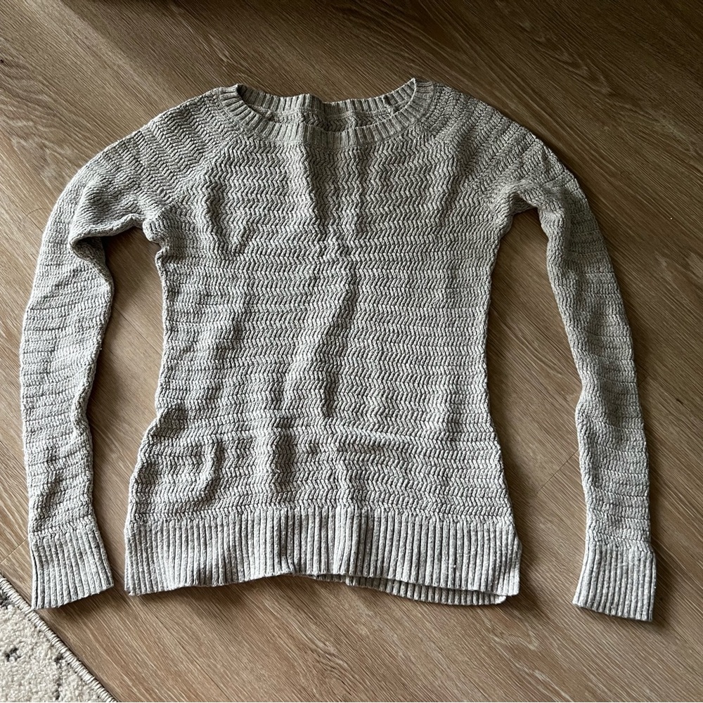 XXS Gray Cotton Blend Sweater